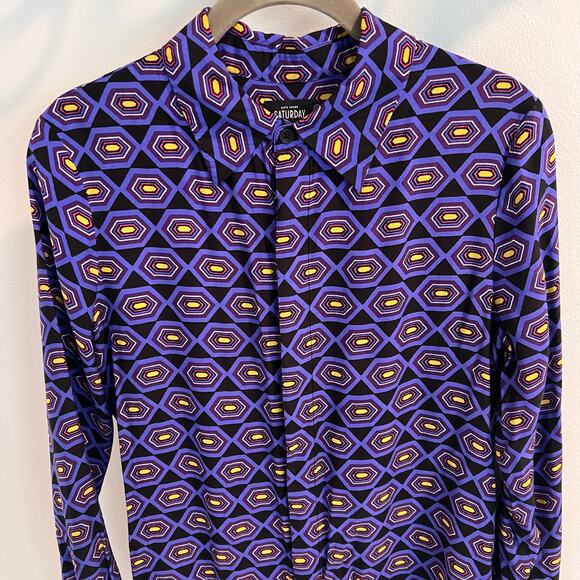 Kate Spade Saturday Geometric Patterned Button Front Shirt Size 2 - Picture 2 of 9
